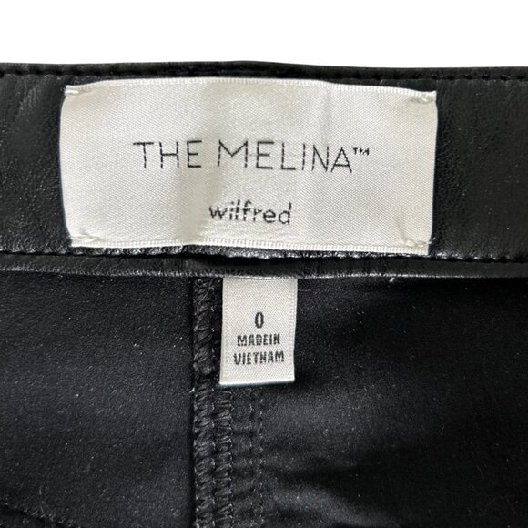 Aritzia Wilfred Melina Black Faux Leather Black Straight Leg High Waist 0 - Picture 3 of 7